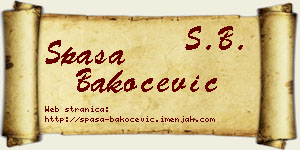 Spasa Bakočević vizit kartica